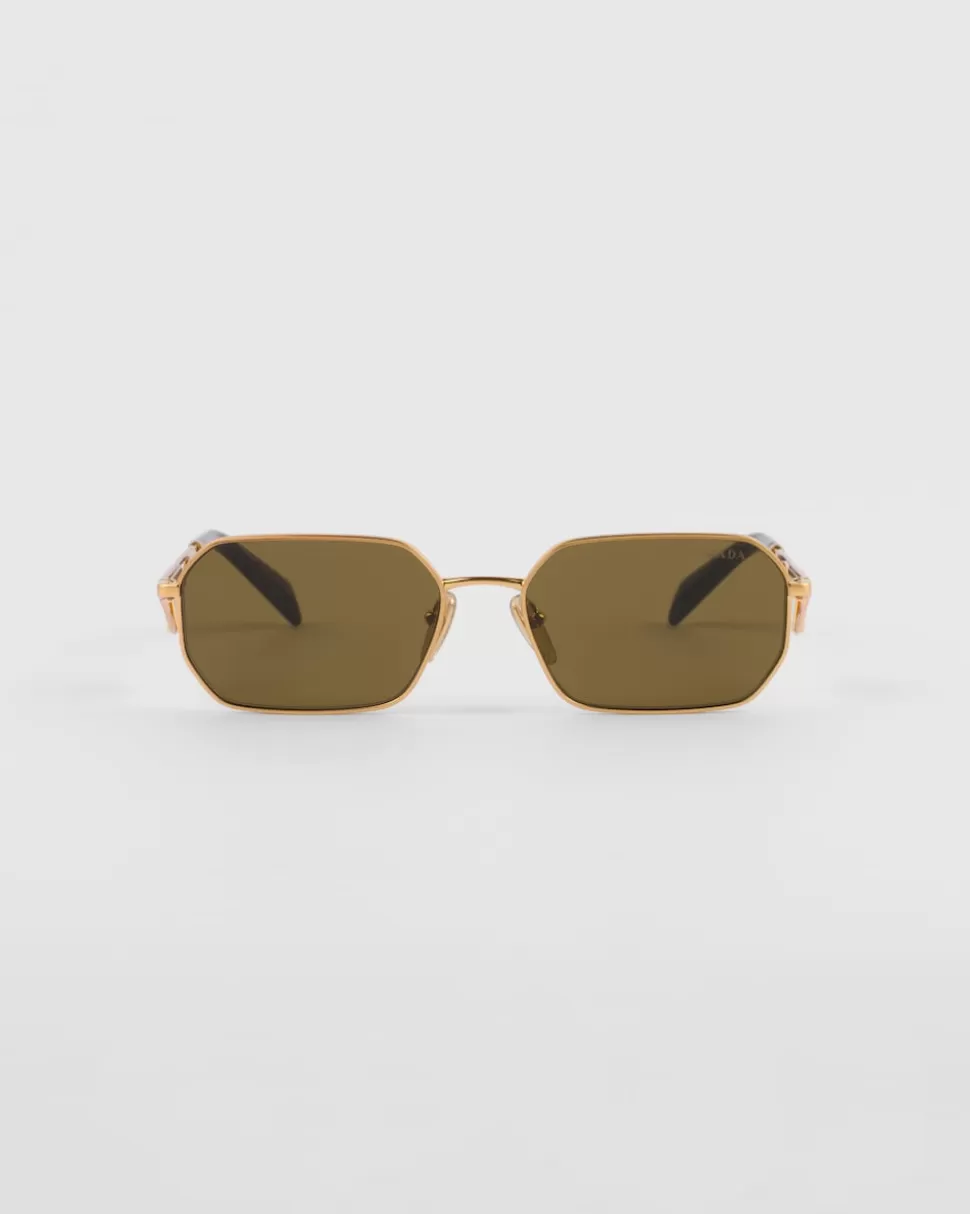 Best Sale Prada Sonnenbrille Mit Triangolo-logo LodengrüneGläser