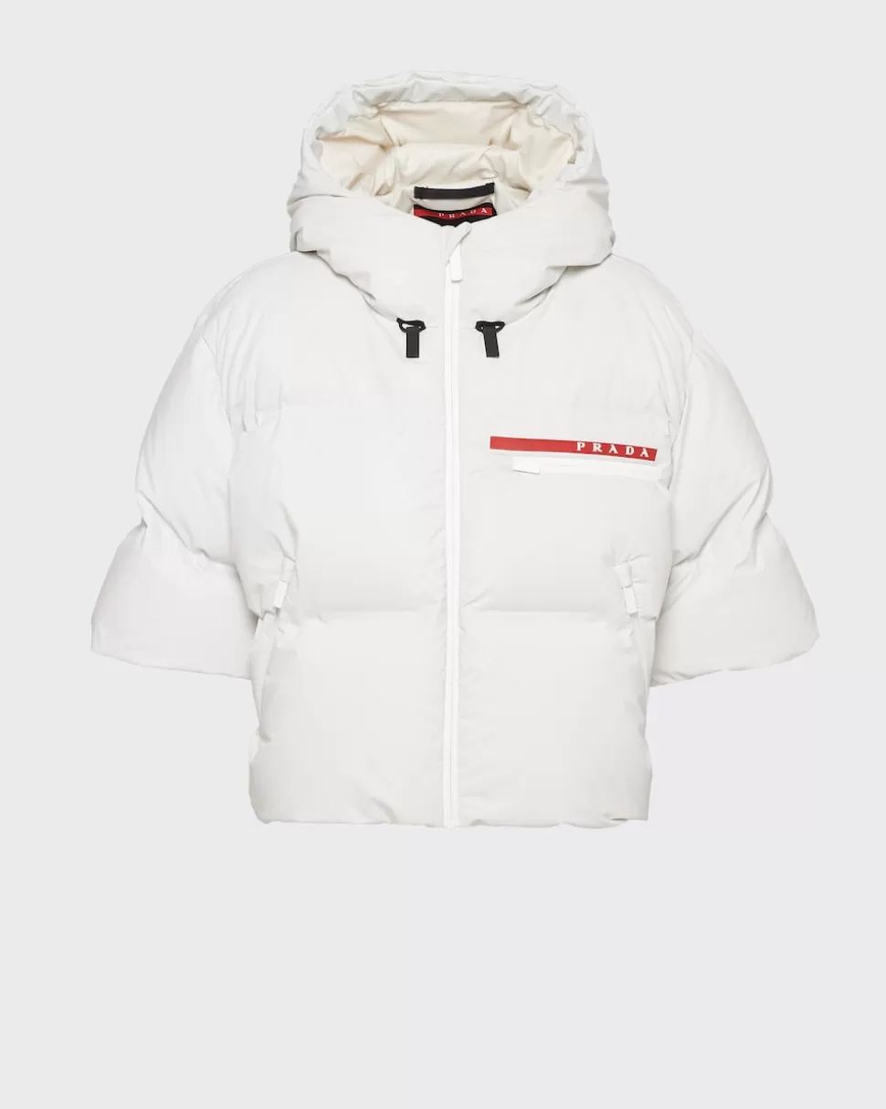 Best Prada Steppjacke Mit Kapuze Aus Light Re-nylon Kalkweiss