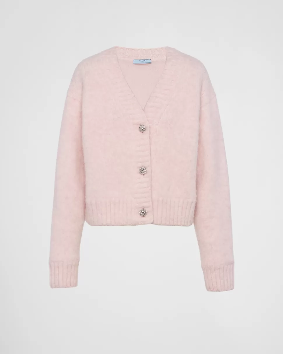 Cheap Prada Strickjacke Aus Shetlandwolle Alabasterrosa