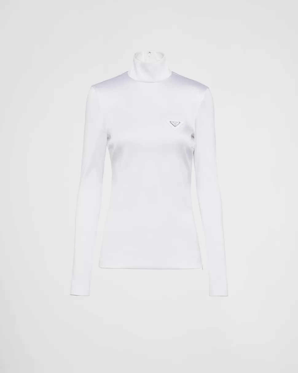 Best Prada Top Aus Stretch-satin Weiss