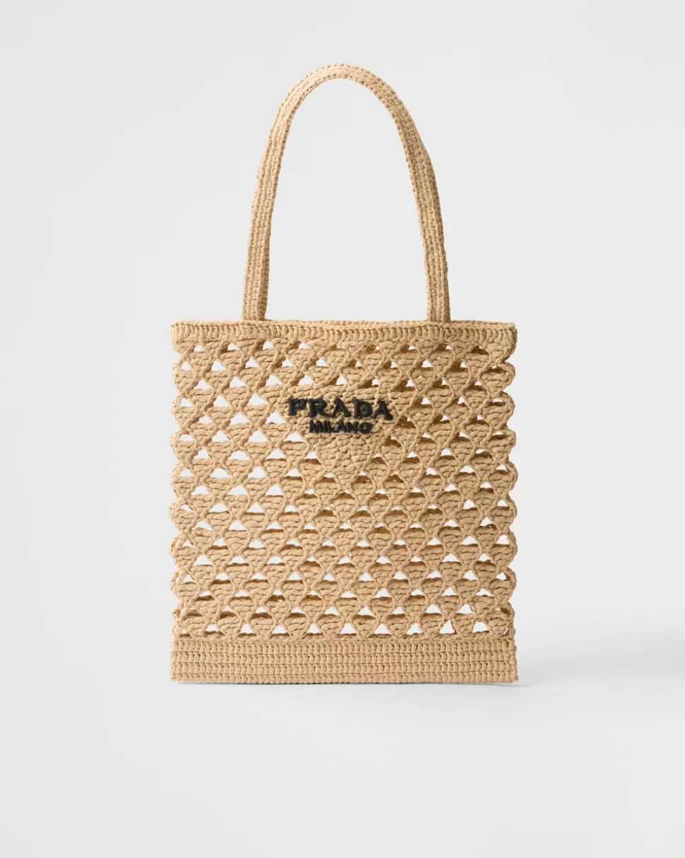 Hot Prada Tote Bag Aus Gehäkeltem Webstoff Natur