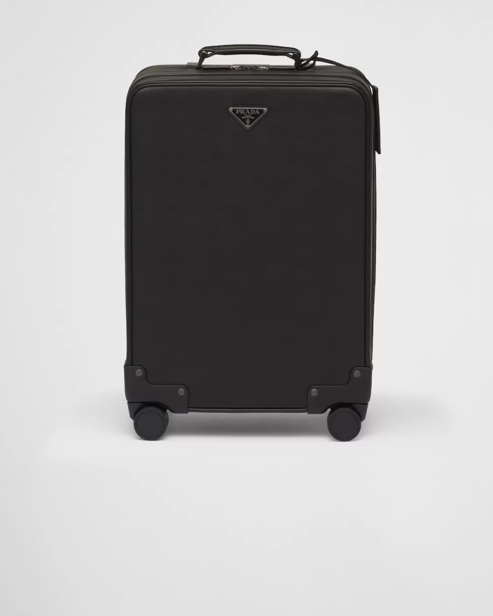 Clearance Prada Trolley Aus Saffiano-leder Schwarz