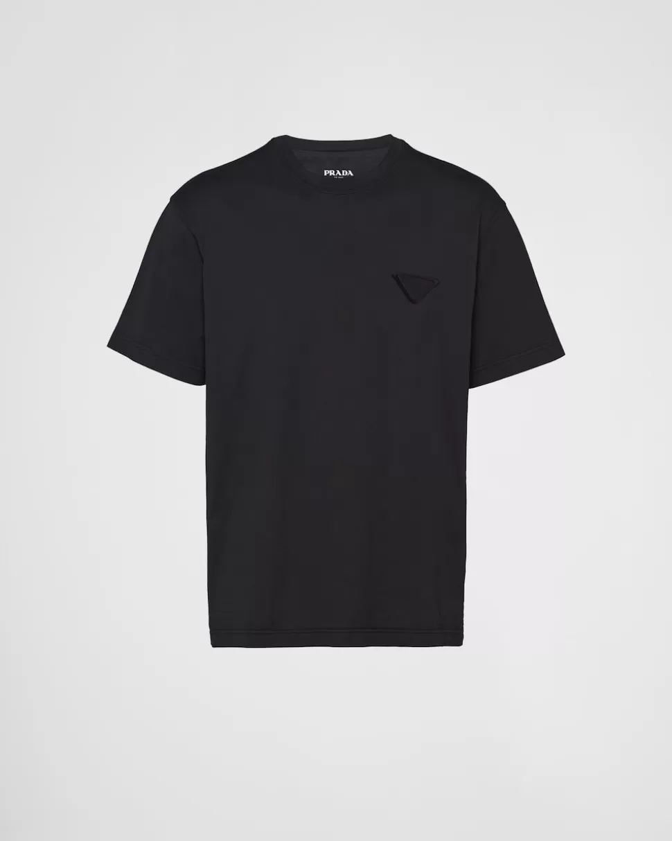 Best Prada T-shirt Aus Baumwolle Schwarz