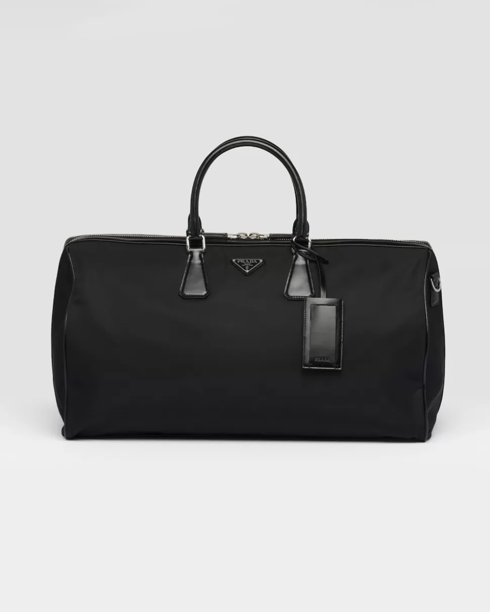 Fashion Prada Weekender Aus Re-nylon Und Gebürstetem Leder Schwarz