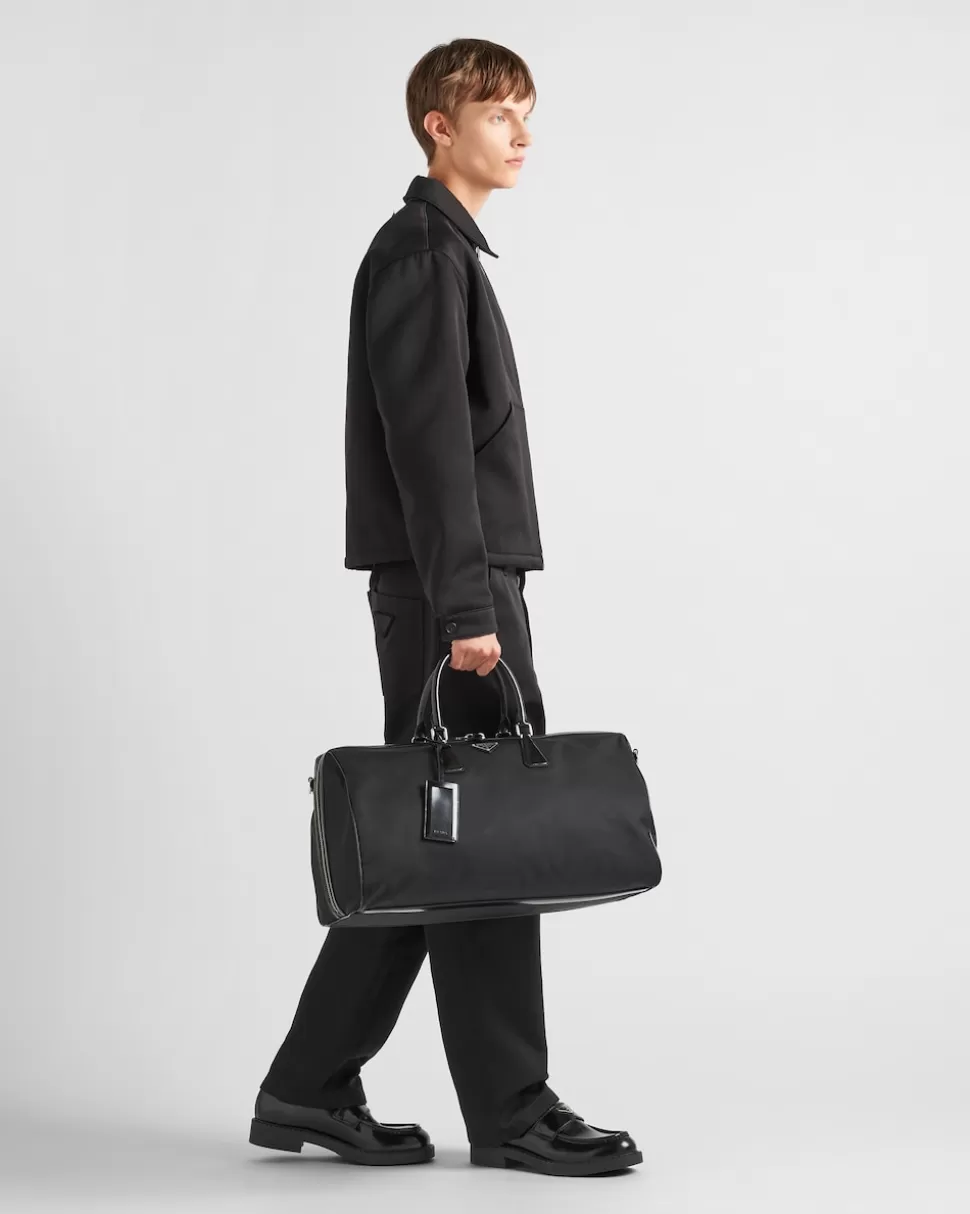 Fashion Prada Weekender Aus Re-nylon Und Gebürstetem Leder Schwarz