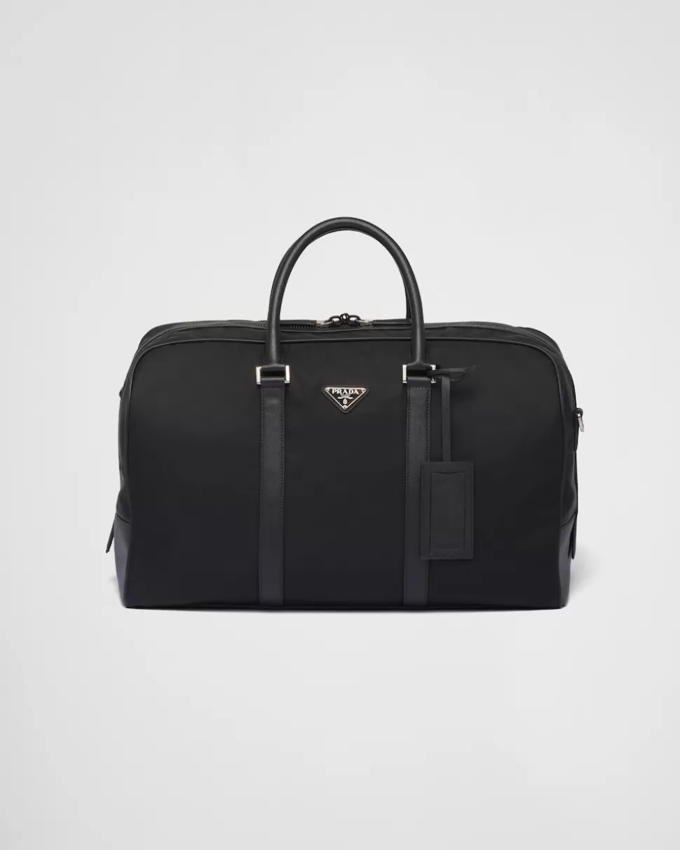 Online Prada Weekender Aus Re-nylon Und Saffiano-leder Schwarz