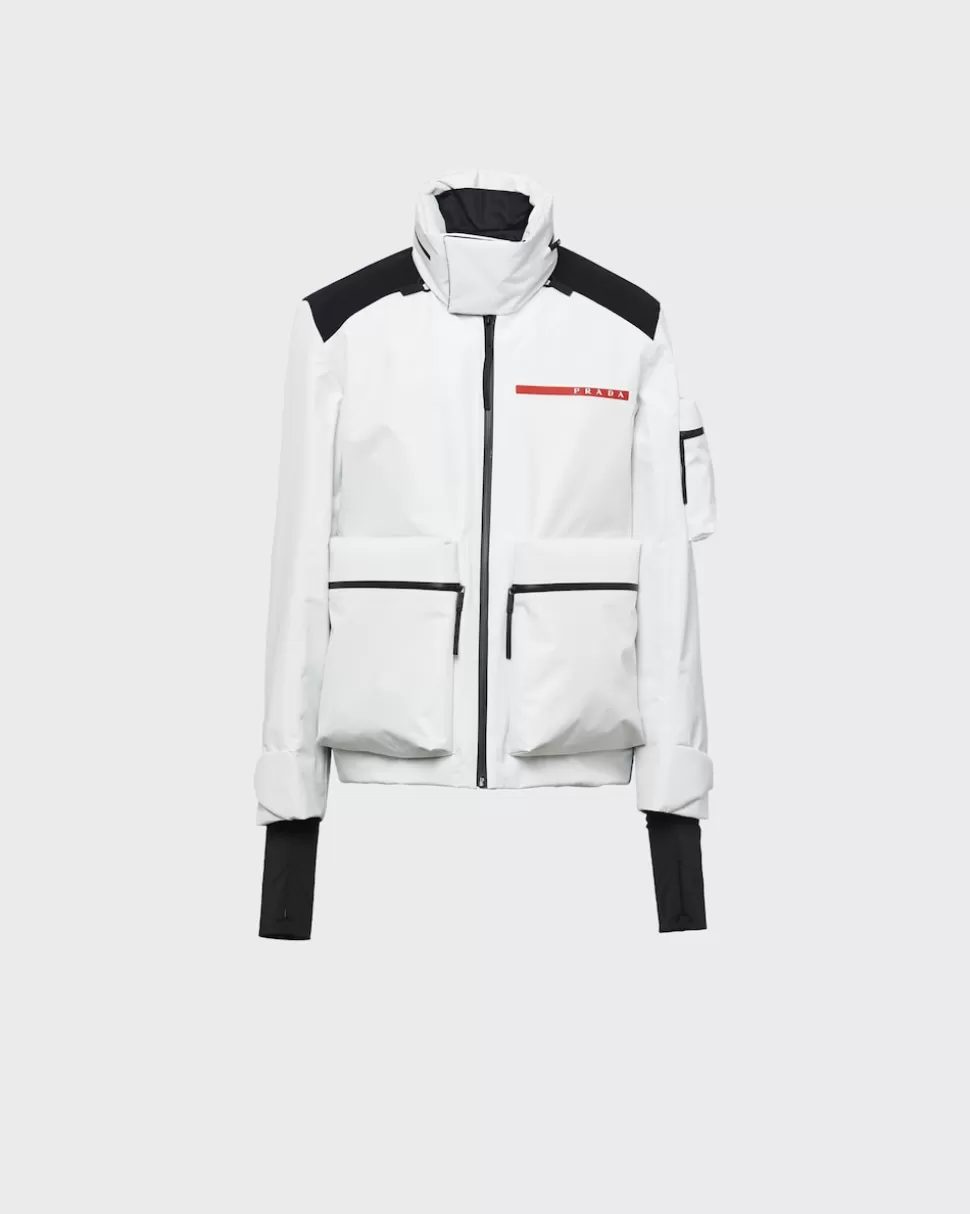 Store Prada Windbreaker Aus Funktionsgewebe Kalkweiss