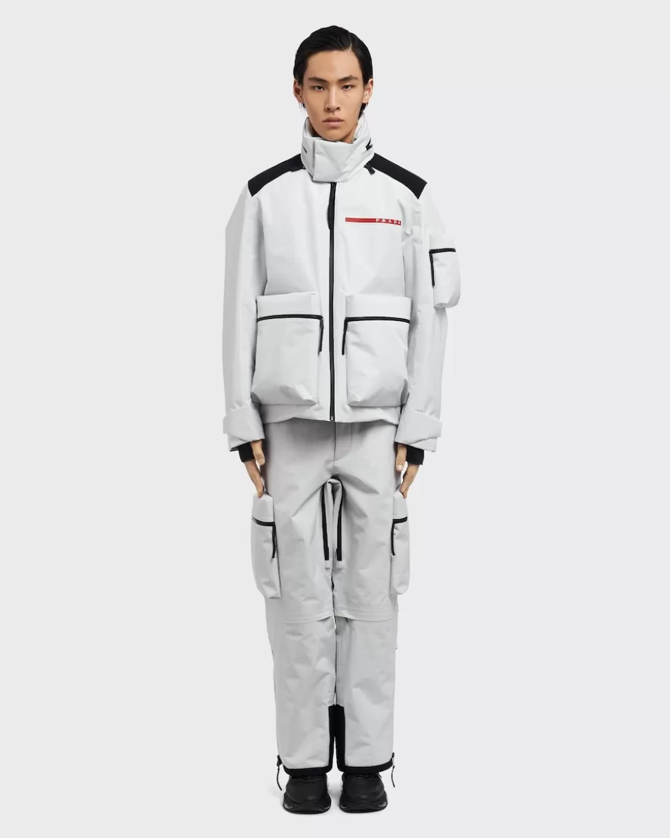 Store Prada Windbreaker Aus Funktionsgewebe Kalkweiss